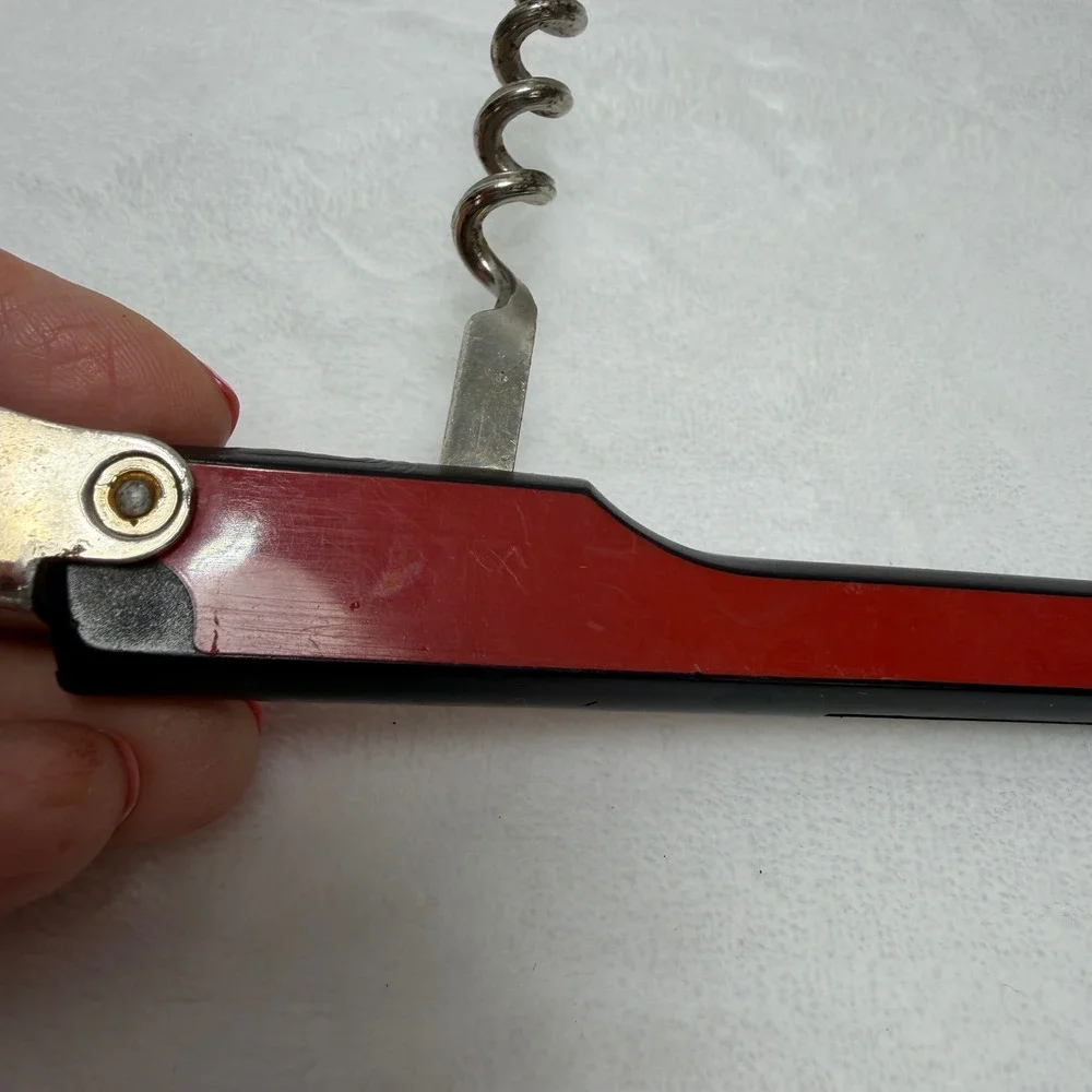VTG Hoffritz Waiters Corkscrew Wine‎ Bottle Opener Red Multi Tool Made in Italy